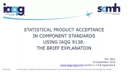 Statistical Product Acceptance in Component Standards using IAQG