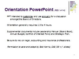 1 Orientation PowerPoint  (REV  4-14) PPT intended to  customize
