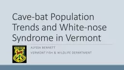 Cave-Bat Population  T rends and White-nose Syndrome in Vermont
