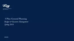 UPlan General Planning Budget & Resource Management Spring