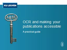 OCR  and  making  your   publications   accessible A practical guide
