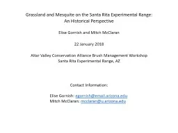 Grassland and Mesquite on the Santa Rita Experimental Range:
