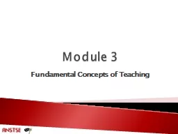 Module 3 Fundamental Concepts of Teaching