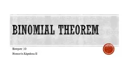Binomial Theorem Keeper 10