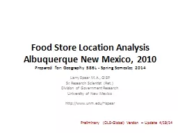 Food Store Location Analysis