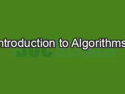 Introduction to Algorithms: