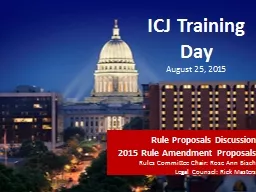 ICJ Training Day August 25, 2015