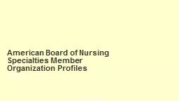 American Board of Nursing Specialties Member Organization