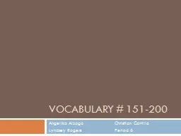 Vocabulary # 151-200