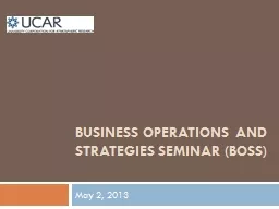 Business Operations and Strategies Seminar (BOSS)