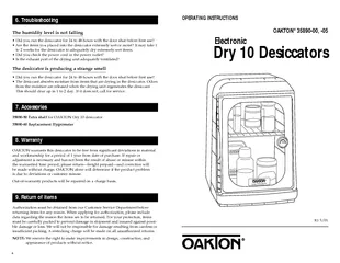 OPERATING INSTRUCTIONS OAKTON   Electronic Dry  Desicc