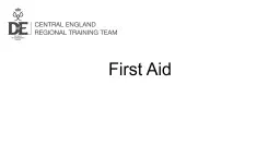 First Aid The aim of first aid