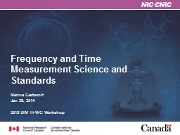 Frequency and Time Measurement Science and Standards