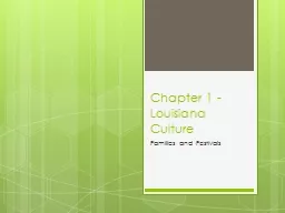 Chapter 1 - Louisiana Culture