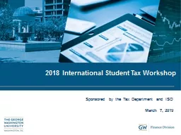 2018 International Student Tax Workshop
