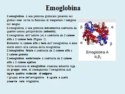 Emoglobina L’ emoglobina