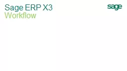 Sage ERP X3  Workflow