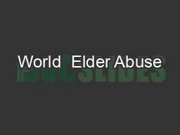 World  Elder Abuse