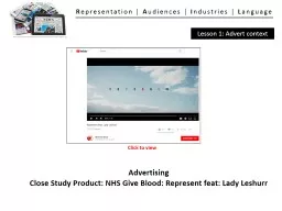 Advertising Close Study Product: NHS Give Blood: Represent feat: Lady Leshurr