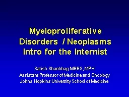 Myeloproliferative Disorders / Neoplasms