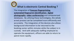 What is electronic Central Booking ?