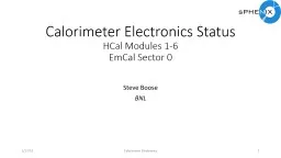 Calorimeter Electronics Status