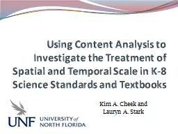 Using Content Analysis to Investigate the Treatment of Spatial and Temporal Scale in K-8