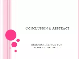 Conclusion & Abstract