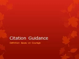 Citation Guidance Definition Essay on Courage