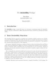 The desirability Package Max Kuhn max