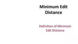 Minimum Edit Distance