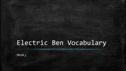 Electric Ben Vocabulary