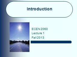 Introduction ECEN 2060