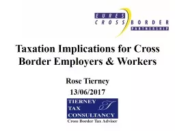 Taxation Implications for Cross Border Employers & Workers