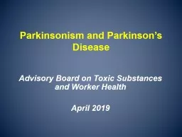 Parkinsonism and Parkinson’s Disease