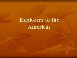 Explorers to the Americas