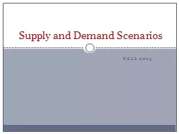 Fall 2013 Supply and Demand Scenarios