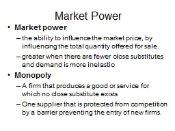Market Power Market power
