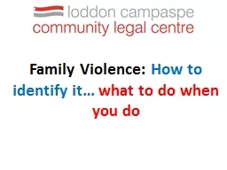 Family Violence:  How to identify it…