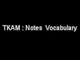 TKAM : Notes  Vocabulary
