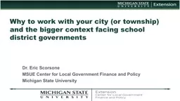 Why to work with your city (or township) and the bigger context facing school district