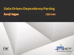 Data-Driven Dependency Parsing