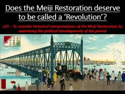 Does the Meiji Restoration deserve to be called a ‘Revolution’?
