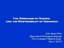 The Disregard of Science