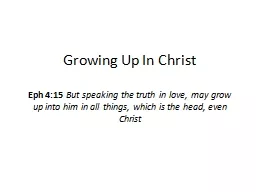 Growing Up In Christ