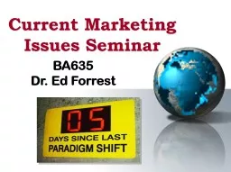 Current Marketing  Issues Seminar