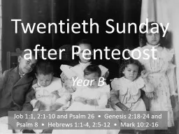 Twentieth Sunday after Pentecost