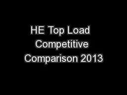 HE Top Load  Competitive Comparison 2013