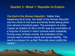 Quarter 3– Week 1: Republic to Empire.