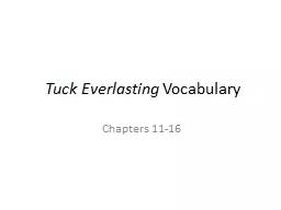 Tuck Everlasting  Vocabulary